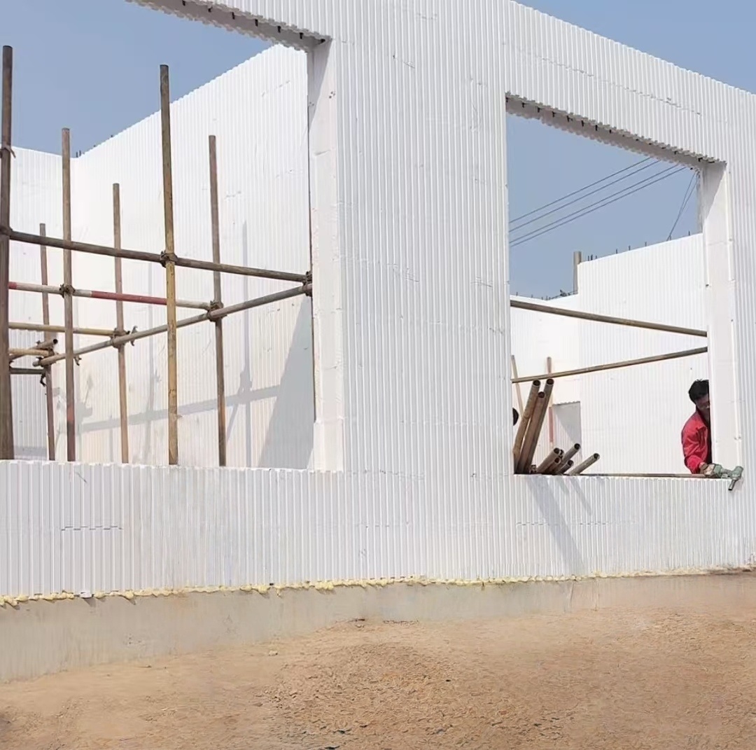Standard ICFs Blocks at a Construction Site in Northern China