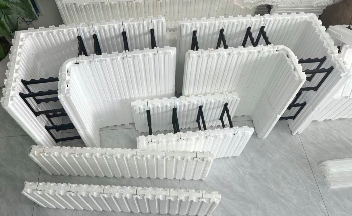 Split Type ICF:Insulated Concrete Forms for Lower Shipping Cost and Greater Construction Flexibility Split Type ICF:Insulated Concrete Forms for Lower Shipping Cost and Greater Construction Flexibility