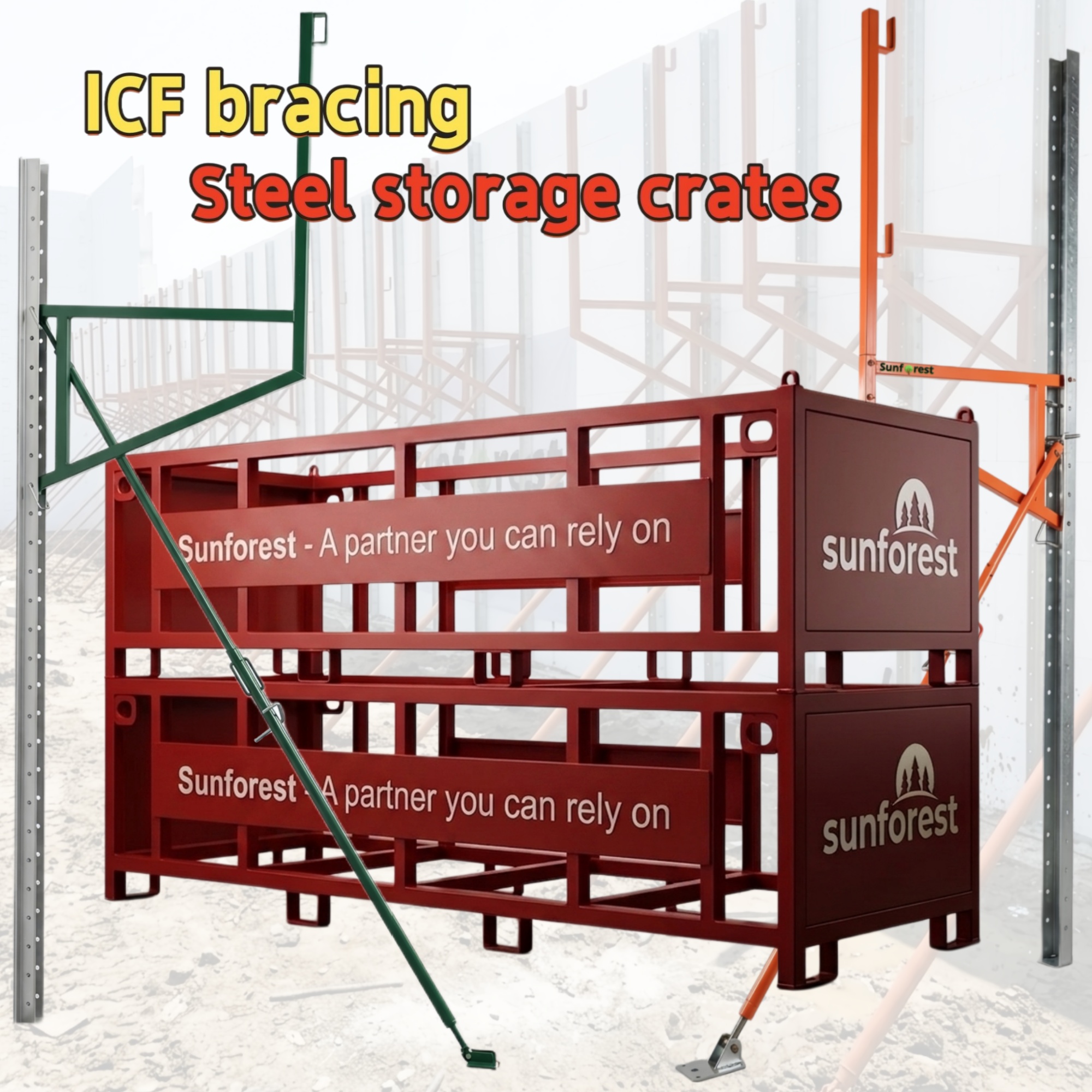 Stackable ICF Bracing Storage Crate – Professional Storage, Transport & Inventory Management System